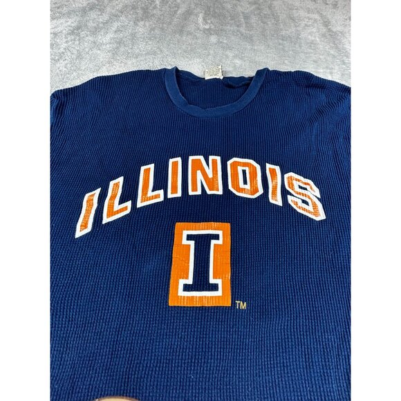 Vintage Illinois Shirt X-Large Big Ball Sports Long Sleeve 100% Cotton Long John - Picture 3 of 8